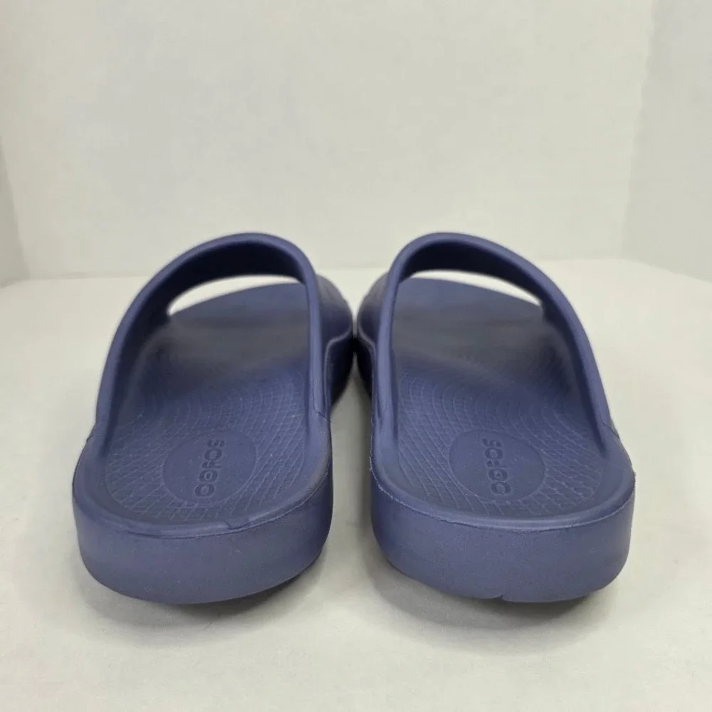 OOFOS Women 8 OOahh Recovery Slide Sandals Navy Blue Orthopedic Comfort Shoes